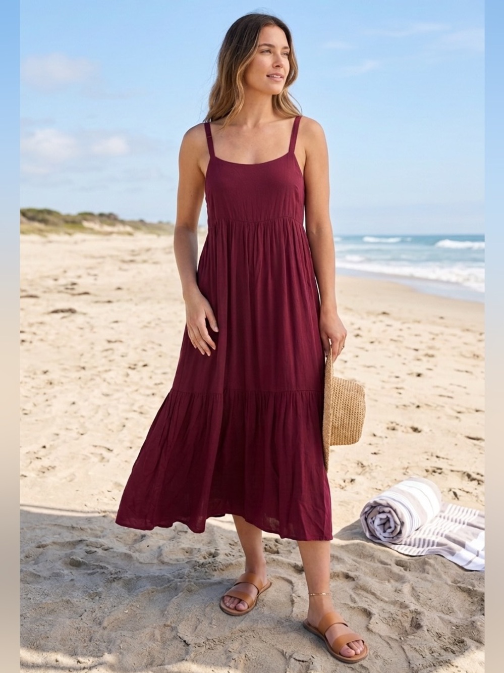 🌷 Urban Outfitters Burgundy Maxi Dress #26